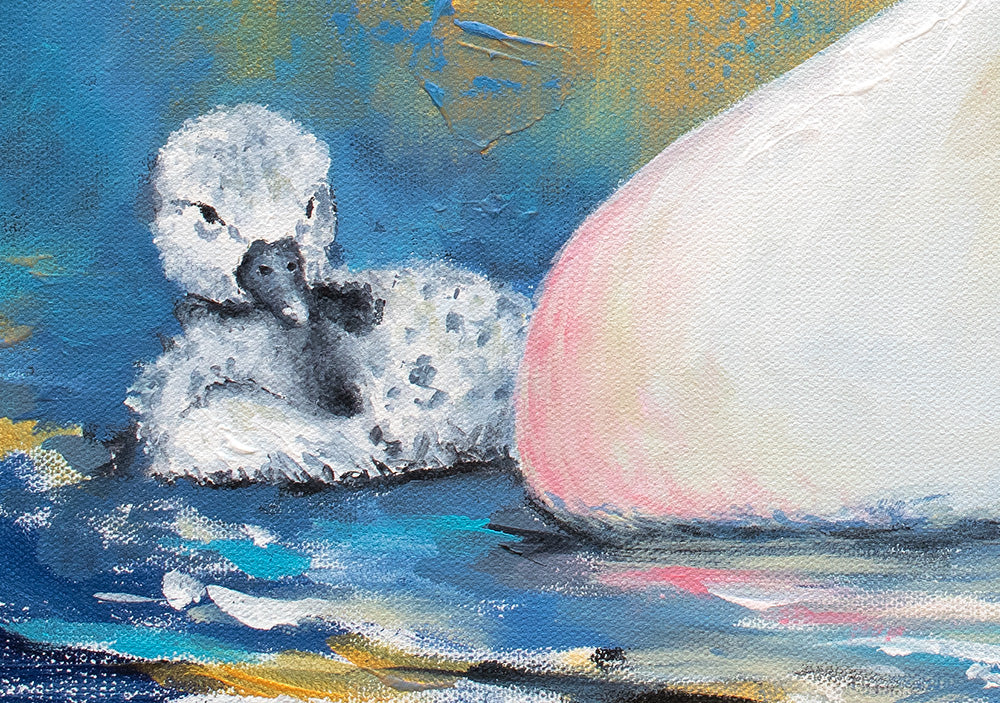 Mother Swan Painting - 19x25"