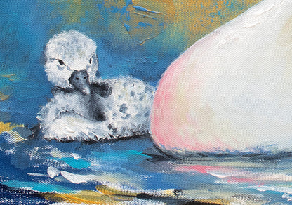 Mother Swan Painting - 19x25"