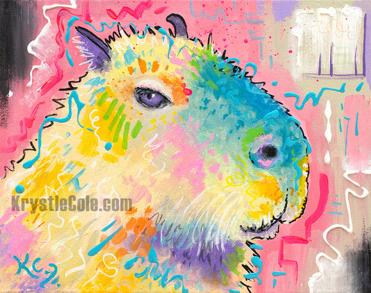 Capybara Art Print - Capy Side Eye