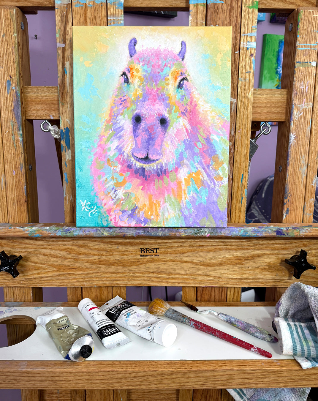 Soul Spirit Capybara Painting - 11x14"