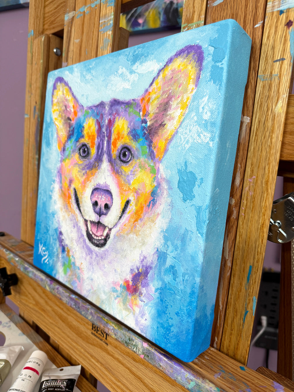 Corgi Smile Painting - 12x12"