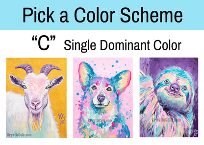 Custom HAND-PAINTED Acrylic on Canvas Pet Portrait