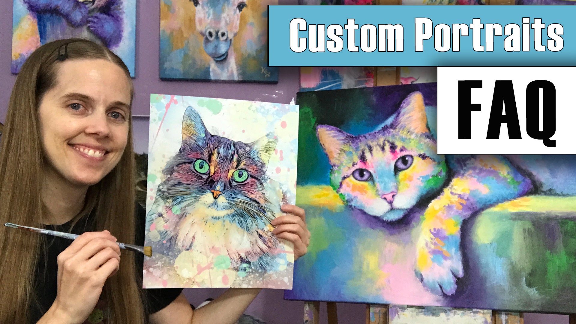 Load video: Video about my custom pet portraits