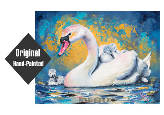 Mother Swan Painting - 19x25"