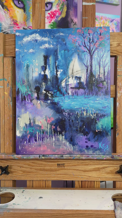 Night Walk in the Clouds Painting - 18x24"