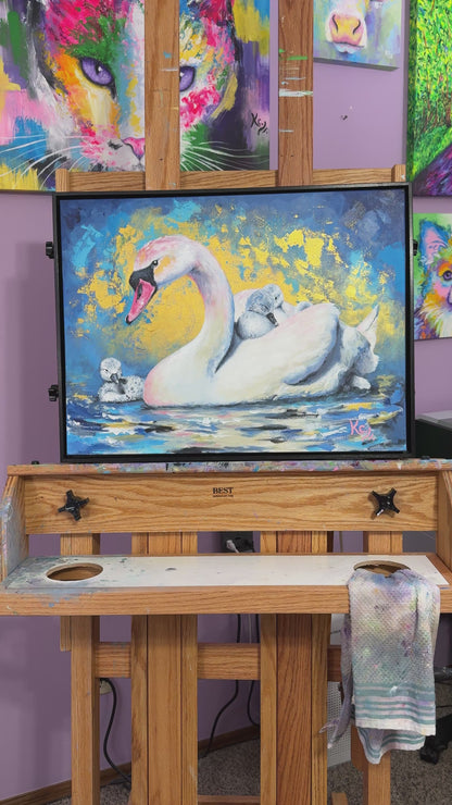Mother Swan Painting - 19x25"