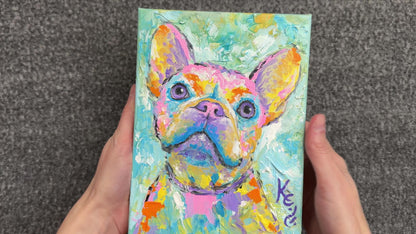 Frenchie Love Painting - 6x8"