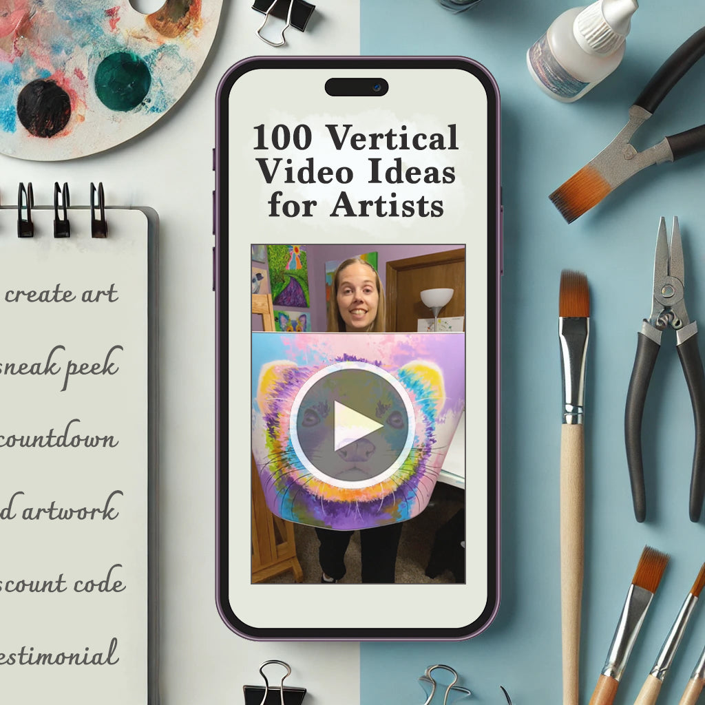 100 Vertical Video Ideas to Sell Art (Digital Download)