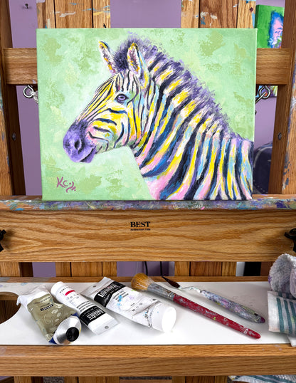 Zebra Love Painting - 11x14"