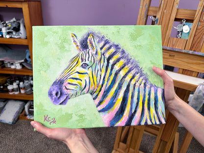 Zebra Love Painting - 11x14"