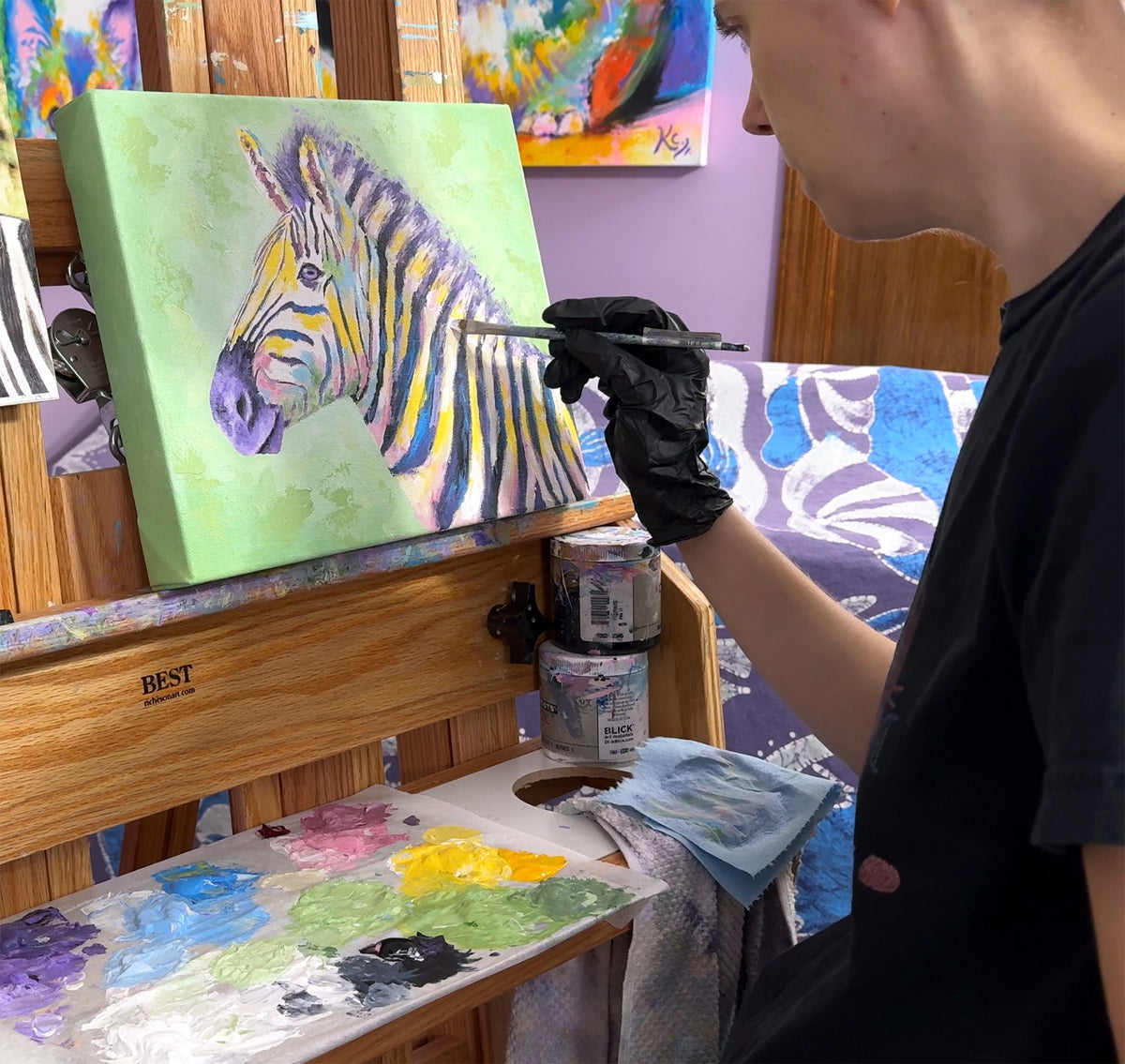 Zebra Love Painting - 11x14"