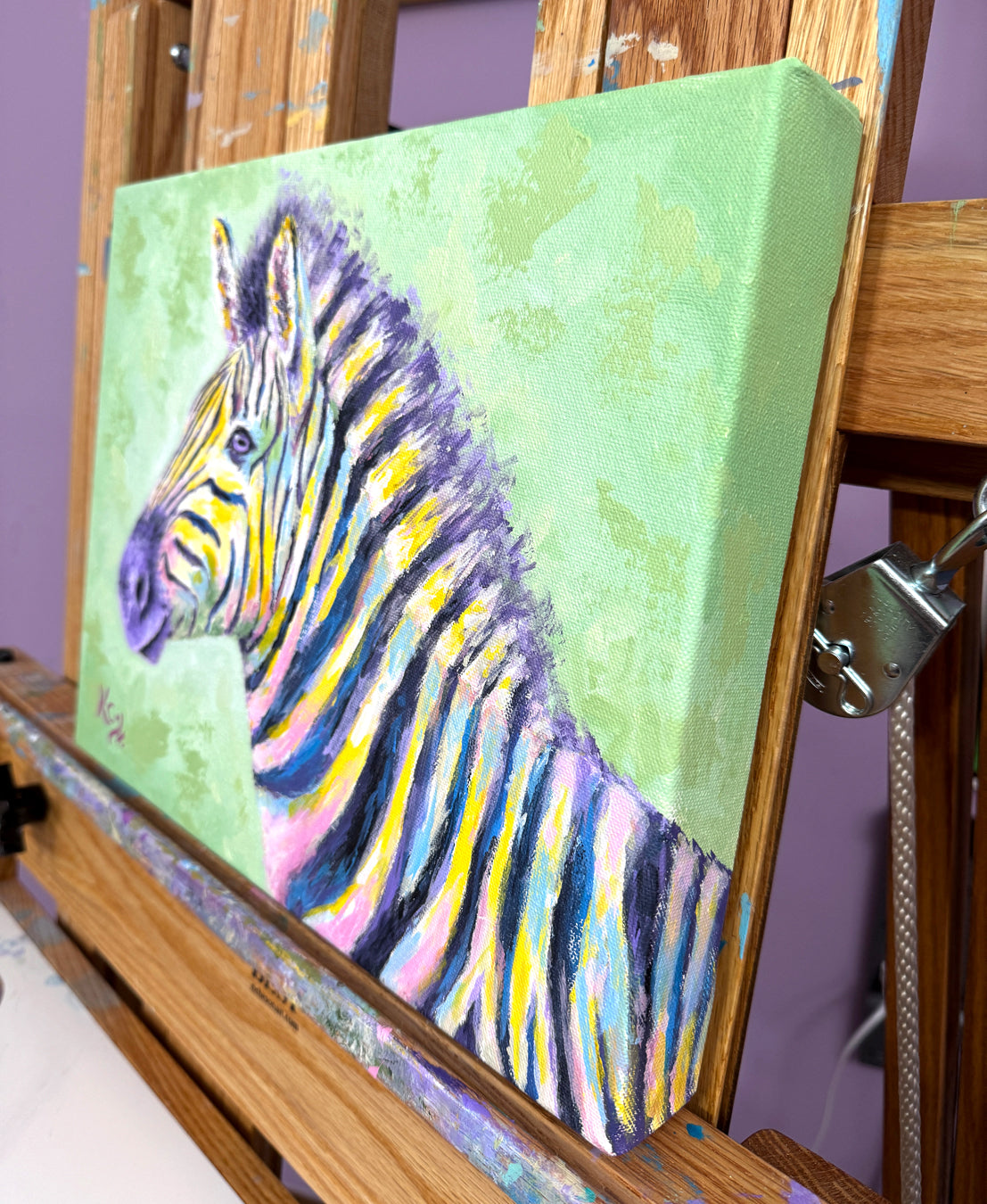 Zebra Love Painting - 11x14"