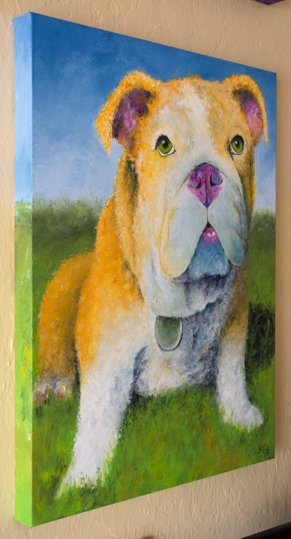 English Bulldog Painting - 18x24"