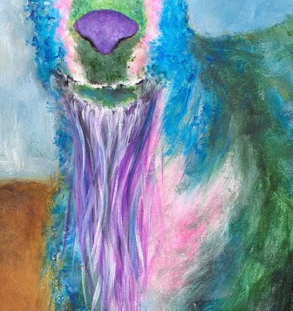 Goat Painting - Goat Gifts. Colorful Billy Goat Print by Krystle Cole