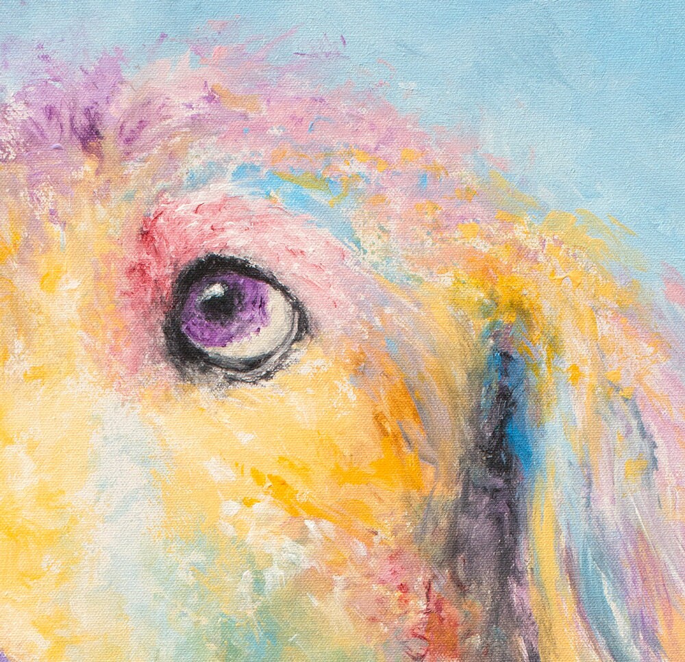Golden Retriever Art Print on CANVAS or PAPER - Golden Retriever Gift. Painting by Krystle Cole