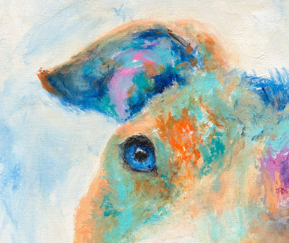 Pit Bull Art - Pit Bull Painting. Pitbull Print on CANVAS or PAPER by Krystle Cole