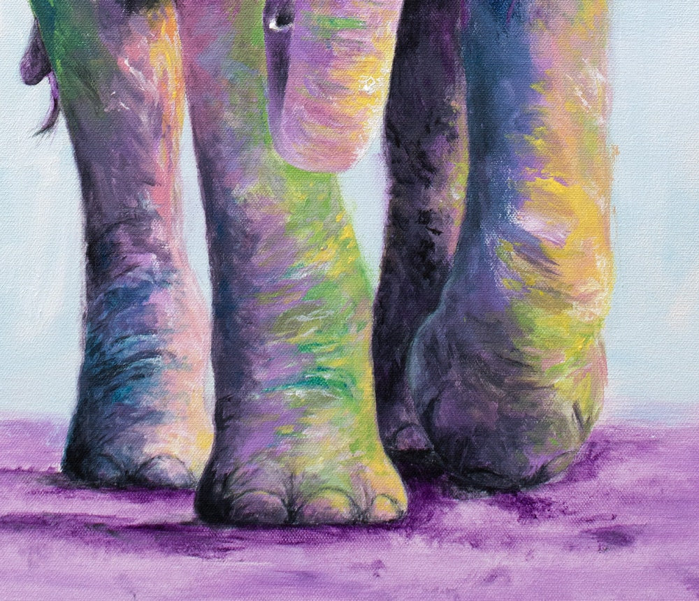 Elephant Painting - Elephant Gifts. Elephant Artwork. Print on CANVAS or PAPER
