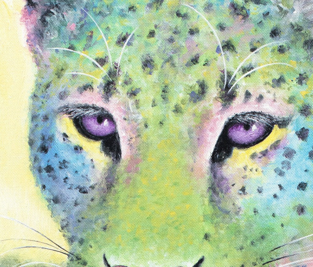 Leopard Art Print on CANVAS or PAPER - Big Cat Wall Decor. Leopard Painting by Krystle Cole