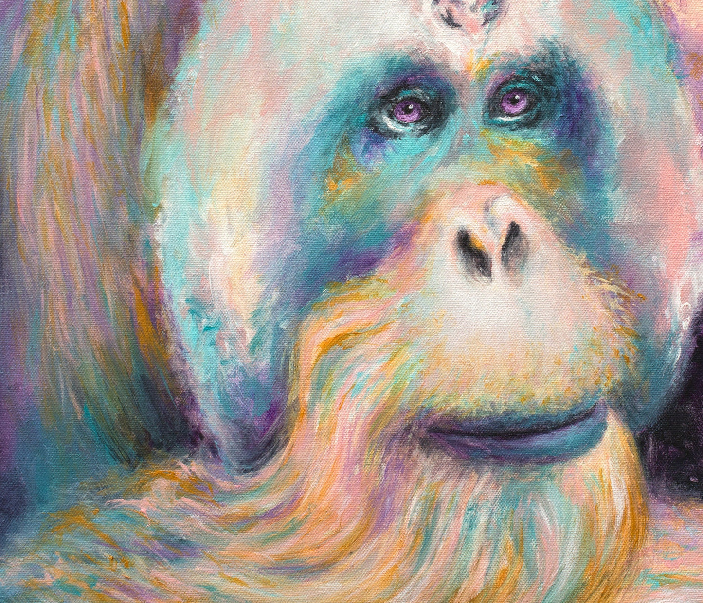 Orangutan Art - Orangutan Print on CANVAS or PAPER. Orangutan Painting by Krystle Cole