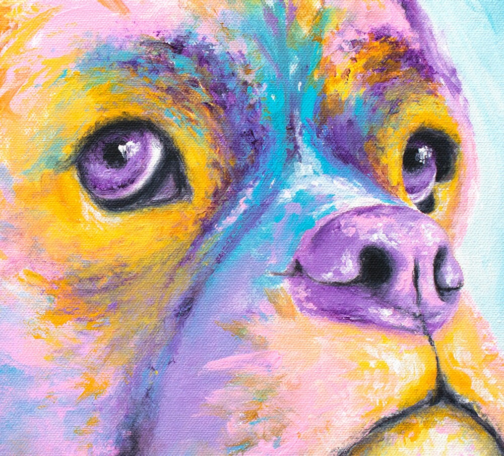 Boxer Art - Boxer Dog. Boxer Gifts. Boxer Painting. Print on CANVAS or PAPER by Krystle Cole