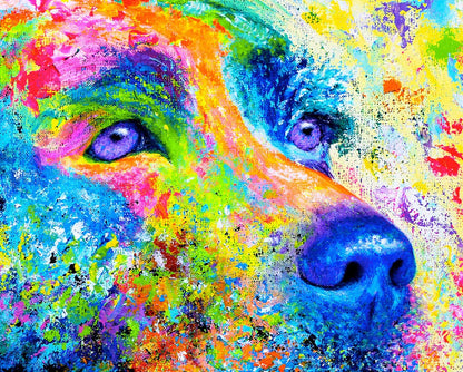 Labrador Retriever Art Print on Paper or Canvas of Lab Dog Painting "Perseverance of Wanda" by Krystle Cole