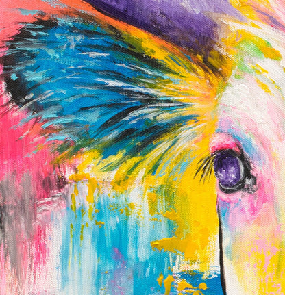 Psychedelic Cow Art - Rainbow Cow Wall Decor. Cow Artwork in Bright Colors. Colorful Cow Painting. Print on CANVAS or PAPER by Krystle Cole