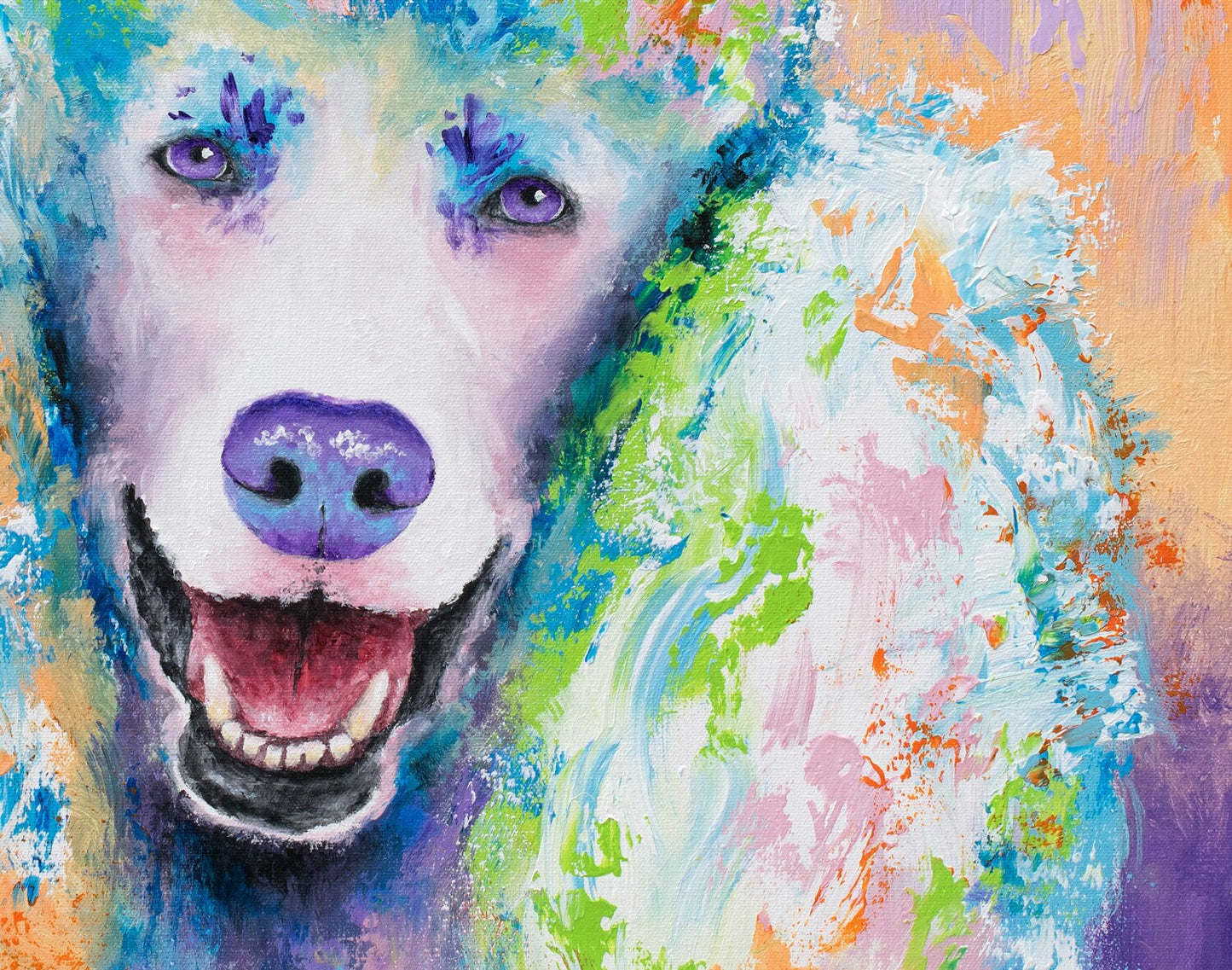 Poodle Art on Paper or Canvas - Print of Colorful Standard Poodle Painting by Krystle Cole