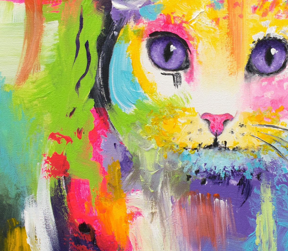 Abstract Cat Print - Meow