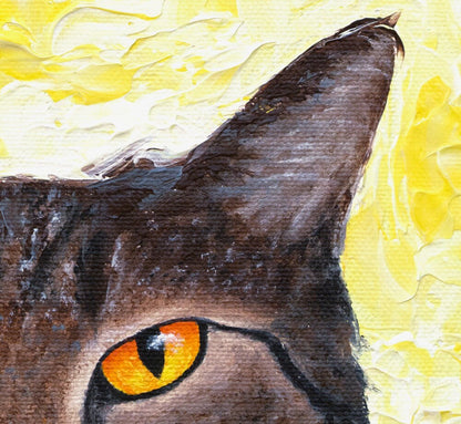 Brown Tabby Cat Art Print on CANVAS or PAPER - Cat Canvas Wall Art. Cat Poster. Cat Painting by Krystle Cole