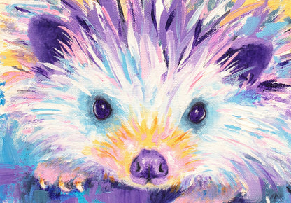 Hedgehog Art Print on Paper or Canvas of Painting by Krystle Cole