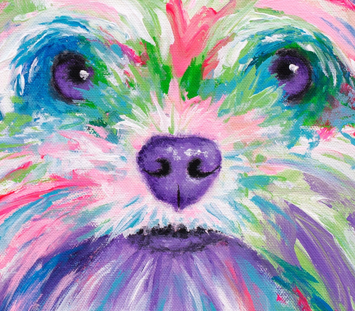 Yorkie Art - Yorkshire Terrier Gifts. Dog Print on CANVAS or PAPER. Yorkie Painting by Krystle Cole