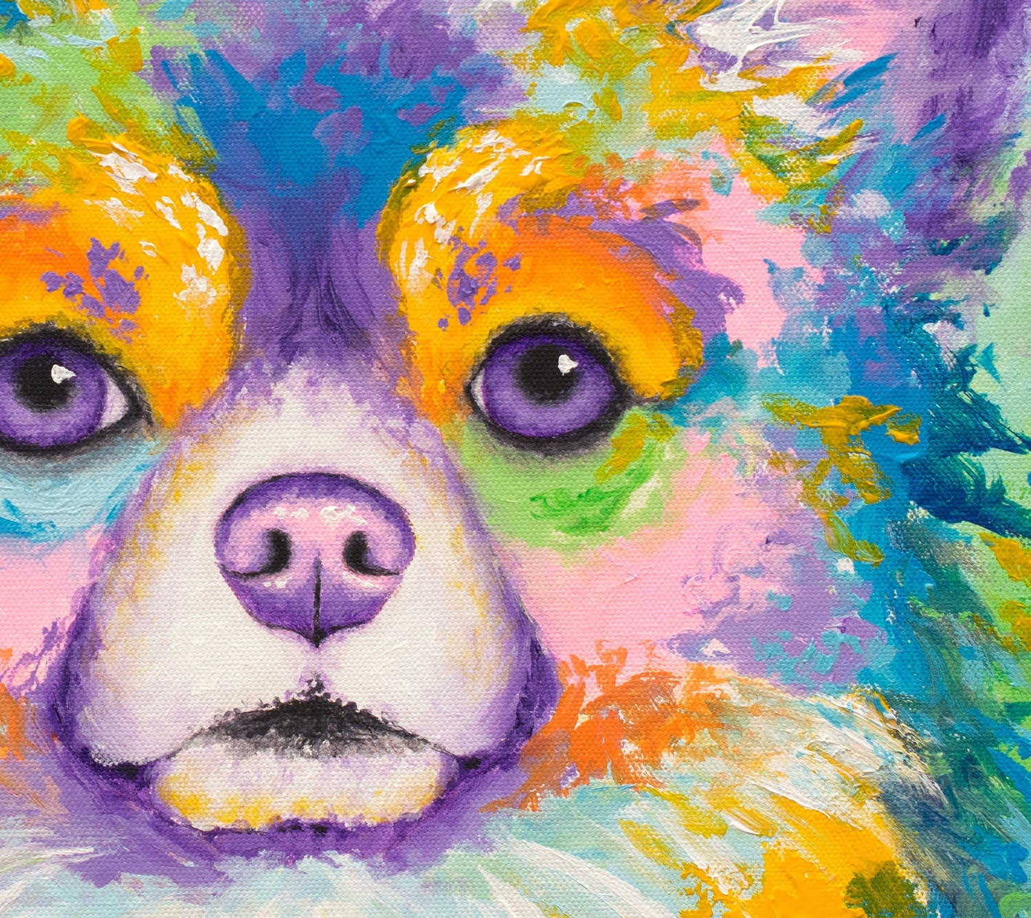 Long-Haired Chihuahua Art Print on Paper or Canvas of Dog Painting by Krystle Cole