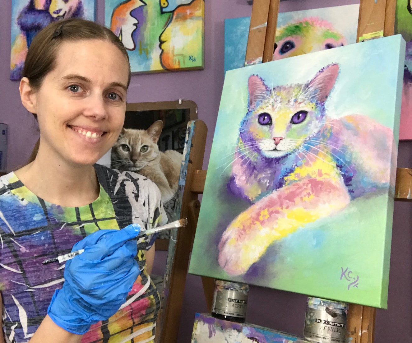 Custom HAND-PAINTED Acrylic on Canvas Pet Portrait