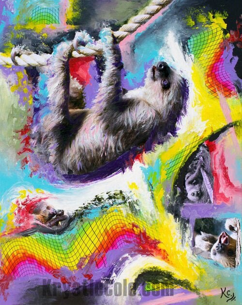 Cosmic Dance of the Inner Sloth Painting - 24x30"