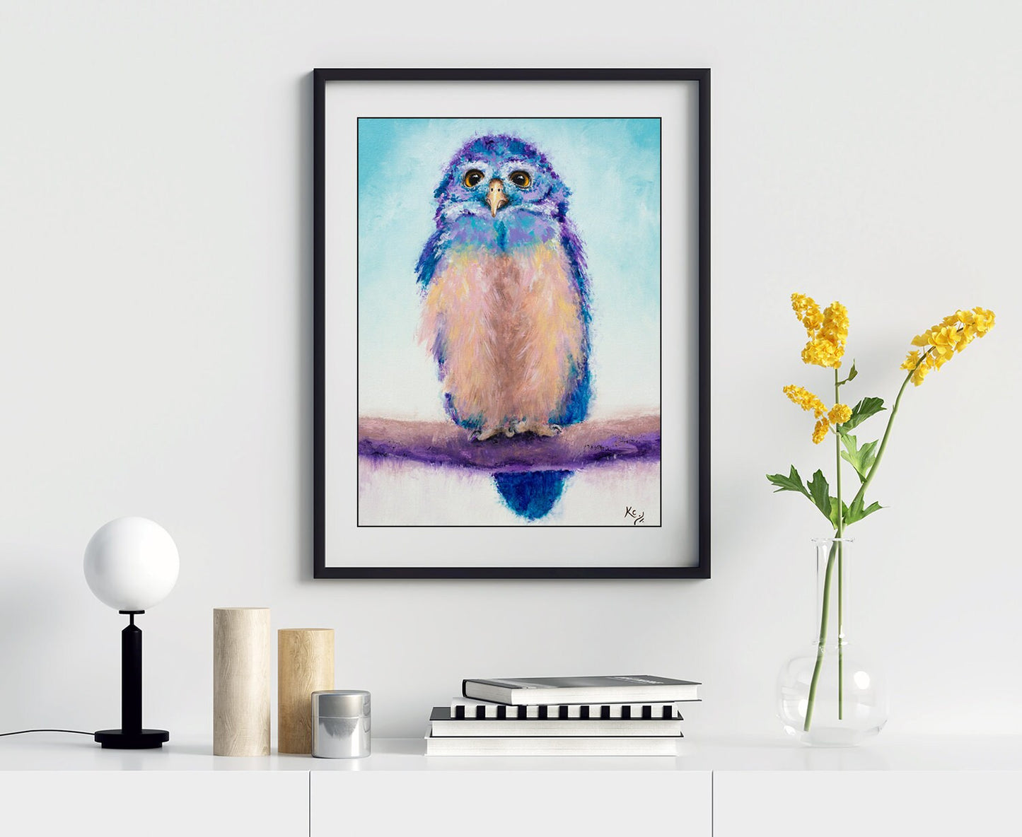 Owl Art Print on PAPER or CANVAS - Owl Painting for Wall Decor or Gifts by Krystle Cole