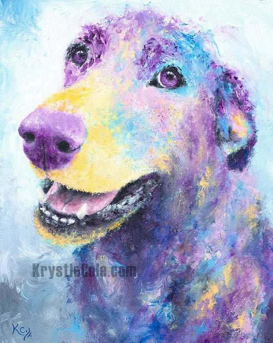 Labrador Retriever Art Print on Paper or Canvas of Lab Dog Painting by Krystle Cole
