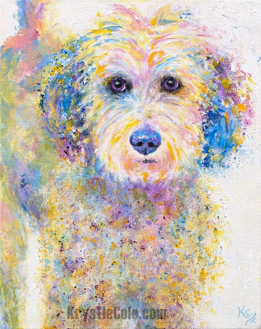 Golden Doodle Art Print - Goldendoodle Dog Lover Gift. Painting "Oliver" by Krystle Cole