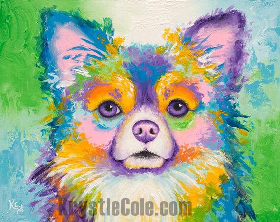 Long-Haired Chihuahua Painting - 16x20"