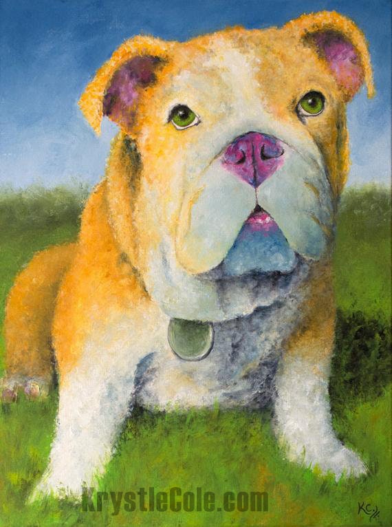 English Bulldog Painting - 18x24"