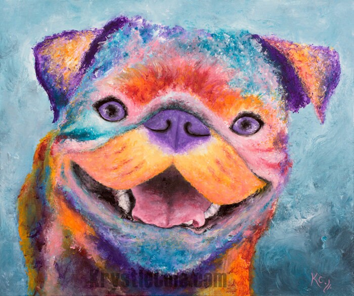 Pug Print - Pug Gift. Pug Painting by Krystle Cole