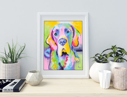 Great Dane Art Print on Paper or Canvas of Dog Painting by Krystle Cole