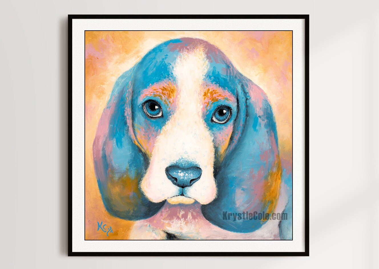 Basset Hound Puppy Print - Sage