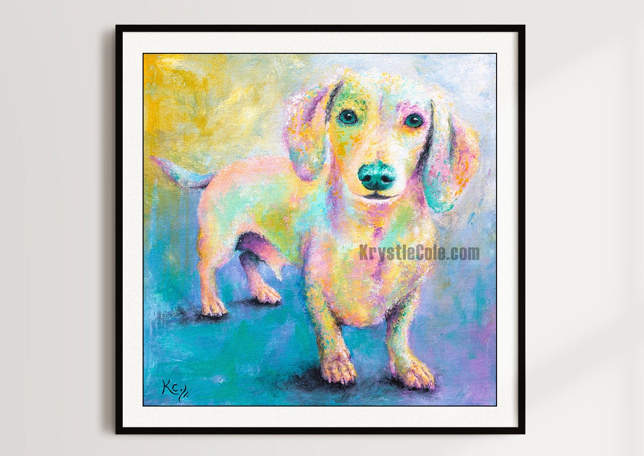 Dachshund Art Print on PAPER or CANVAS - Dachshund Gift. Weiner Dog Artwork. Dotson dog, Doxin dogs, Daschie. Wiener Dog Painting by K. Cole