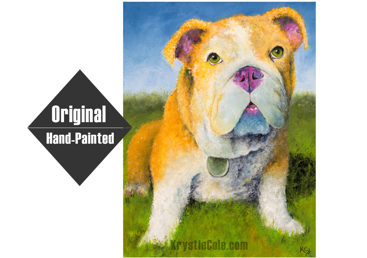English Bulldog Painting - 18x24"
