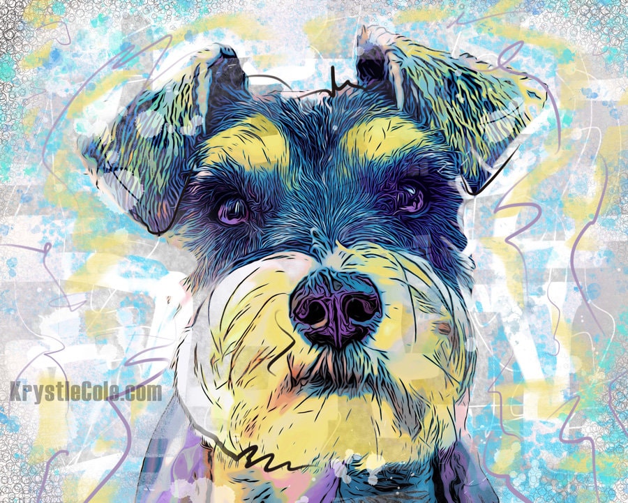 Custom DIGITAL ART Pet Portrait - RAINBOW Colors