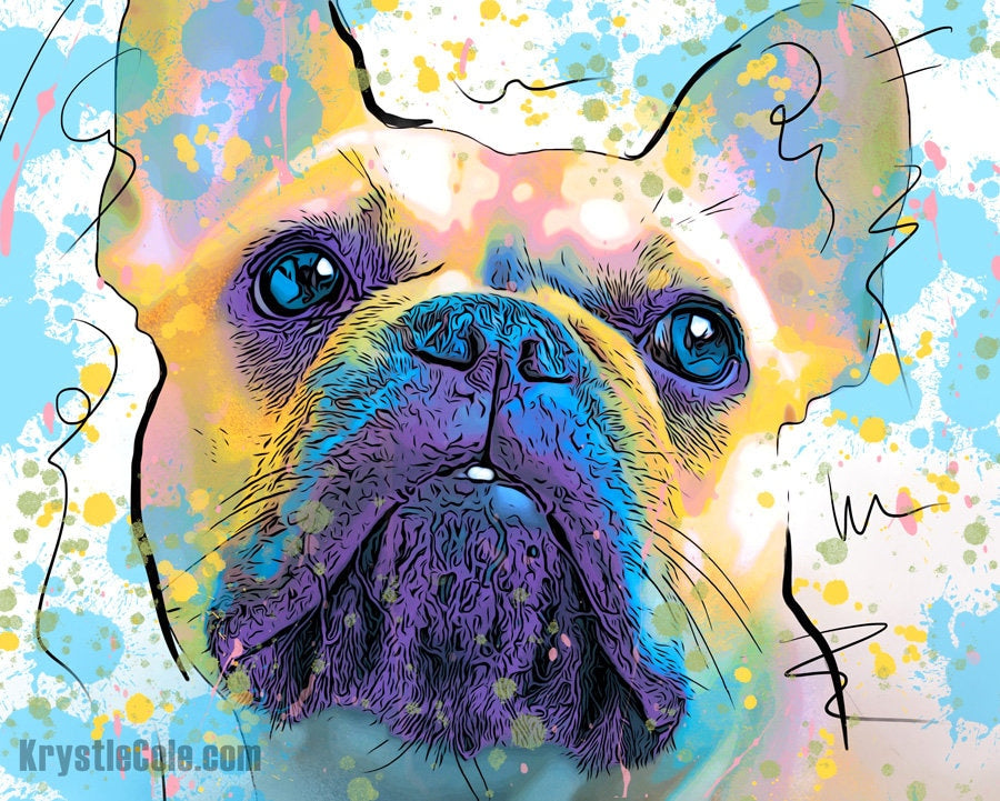 Custom DIGITAL ART Pet Portrait - RAINBOW Colors