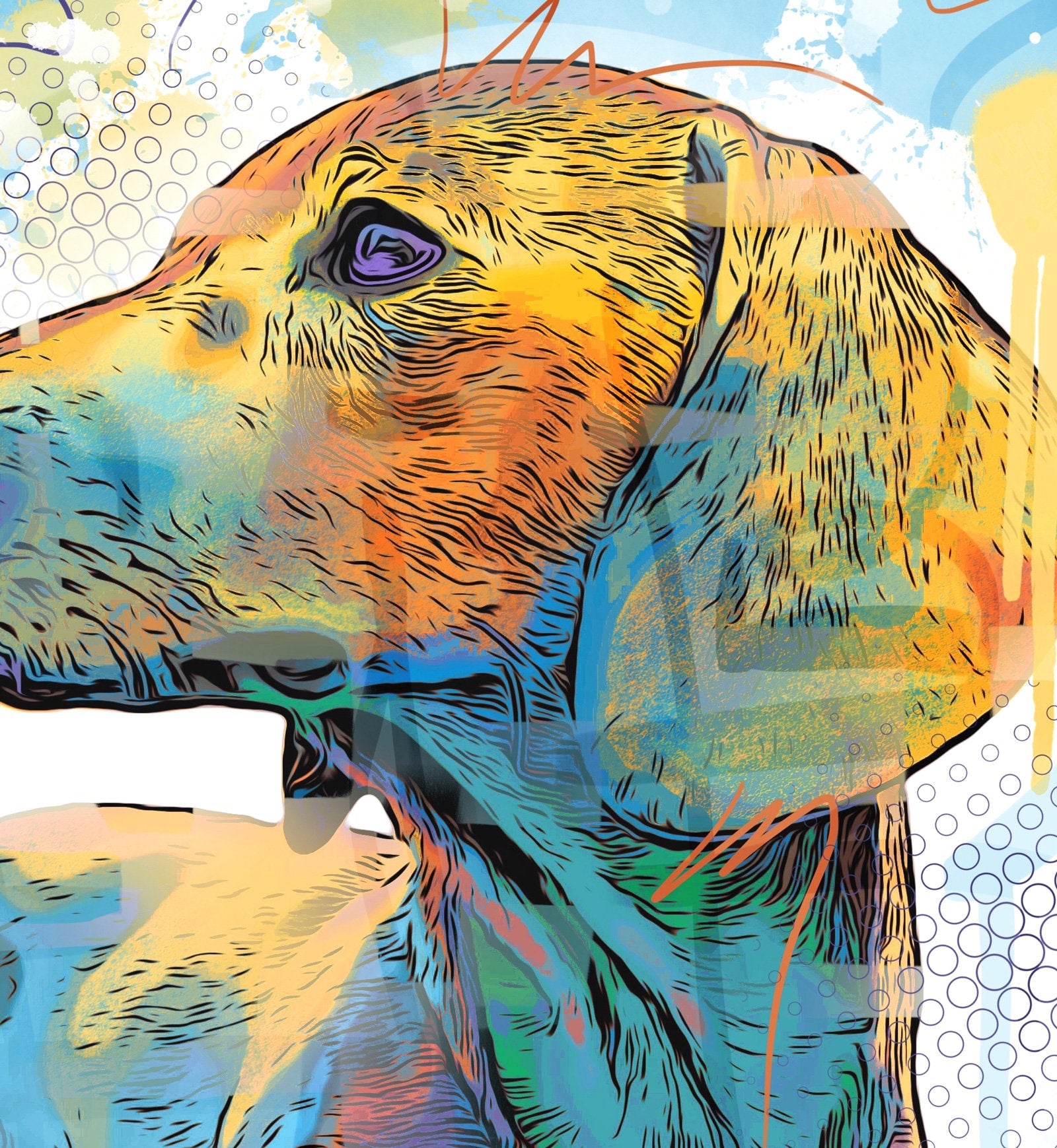 Dachshund Art Print - Wiener Dog Wall Decor. Weiner Dog Artwork on CANVAS or PAPER *Each Print Hand Signed*