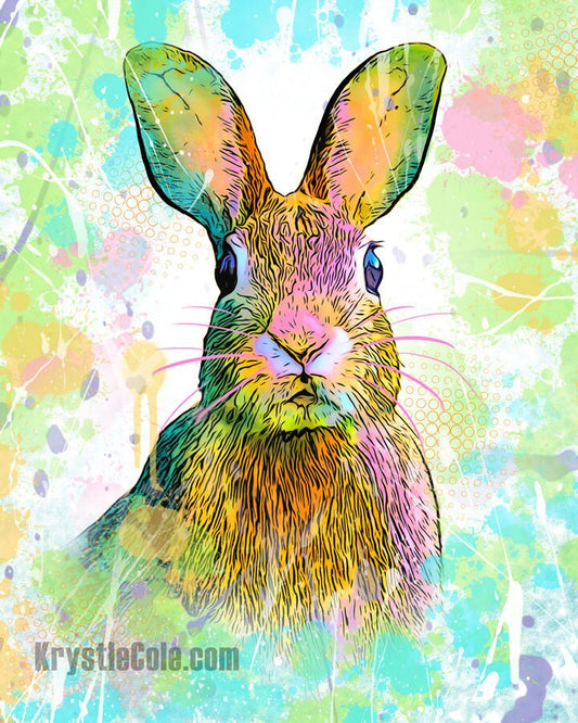Bunny Rabbit Art - Bunny Canvas. Rabbit Gifts. Rabbit Print on CANVAS or PAPER *Each Print Hand Signed*