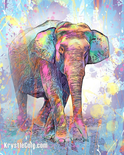 Asian Elephant Artwork - Elephant Gifts. Watercolor Elephant Print on CANVAS or PAPER *Each Print Hand Signed*