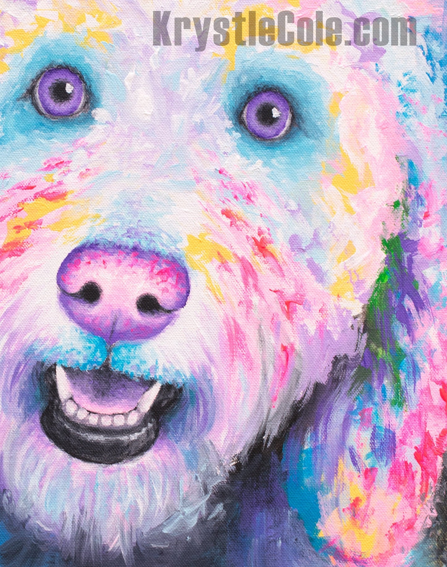 Goldendoodle Art Print CANVAS or PAPER - Golden Doodle Gifts. Painting by Krystle Cole